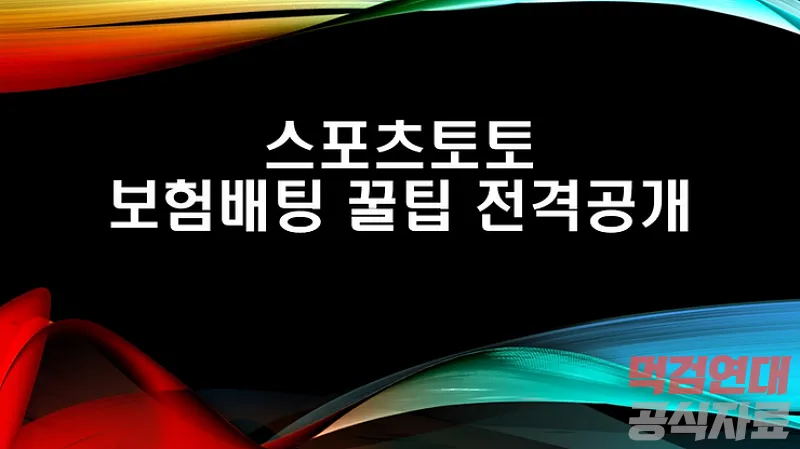 스포츠토토 보험배팅 꿀팁 전격 공개